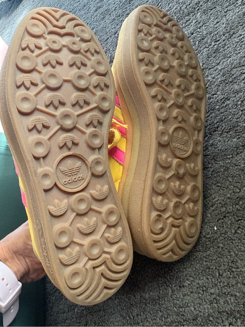 adidas Gazelle Women’s Yellow with Pink Accent Sneakers - Picture 6 of 6